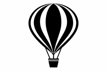 Obraz premium hot air balloon silhouette line art vector illustration
