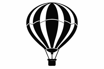 Obraz premium hot air balloon silhouette line art vector illustration