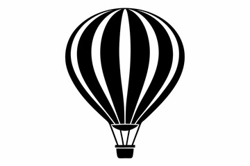 Naklejka premium hot air balloon silhouette line art vector illustration