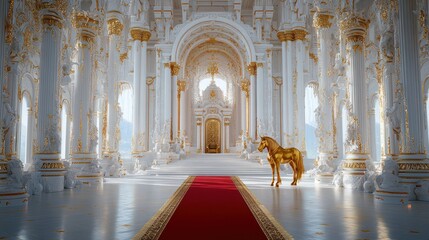Golden horse throne room palace fantasy fairytale