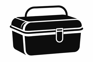 lunchbox silhouette line art vector illustration