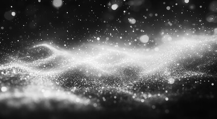 A mesmerizing abstract design unfolds, with a dynamic flow of sparkling particles, creating a captivating visual symphony. This image sparks curiosity and invites exploration.