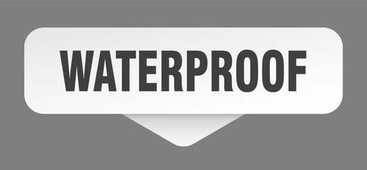 waterproof sticker. waterproof sign isolated on gray background