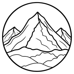 mountain silhouette line art vector illustration