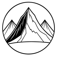 mountain silhouette line art vector illustration