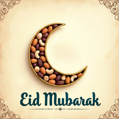 Eid Mubarak Greetings Card Design, Eid Mubarak post, Islamic concept vertical image	
