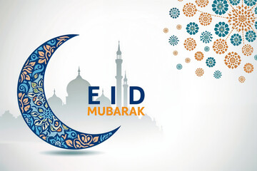 Eid Mubarak Greetings Card Design, Eid Mubarak post, Islamic concept vertical image	
