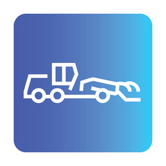 Snow Grader line black icon. Vector isolated button.