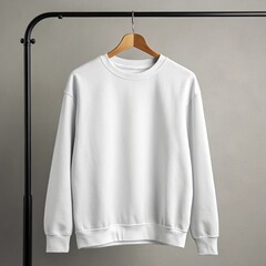 white sweatshirt on a hanger
