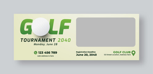 Golf tournament web banner social media cover template, annual sports tournament event golf banner design
