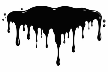 paint drips silhouette line art vector illustration
