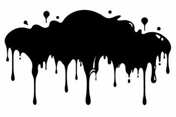 paint drips silhouette line art vector illustration