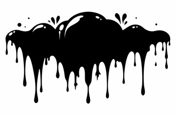 paint drips silhouette line art vector illustration