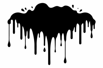 paint drips silhouette line art vector illustration