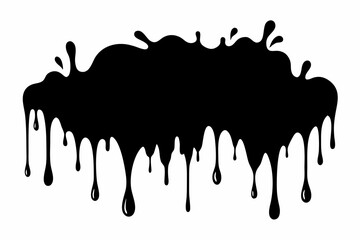 paint drips silhouette line art vector illustration