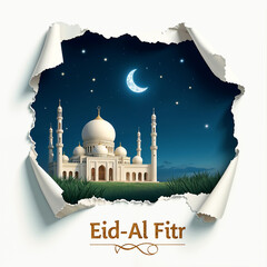Eid Mubarak Greetings Card Design, Eid Mubarak post, Islamic concept vertical image	
