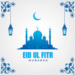 Eid Mubarak Greetings Card Design, Eid Mubarak post, Islamic concept vertical image	
