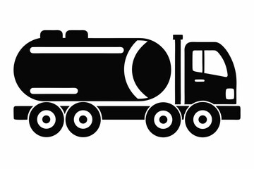 petrol tanker silhouette line art vector illustration
