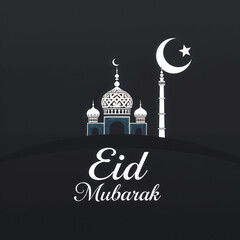 Eid Mubarak Greetings Card Design, Eid Mubarak post, Islamic concept vertical image	
