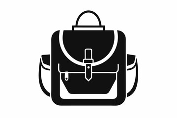 school bag silhouette line art vector illustration