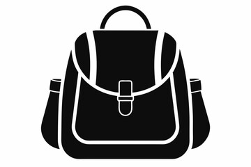 school bag silhouette line art vector illustration