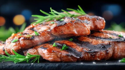 Grilled steak delight backyard barbecue food photography outdoor setting close-up view culinary experience