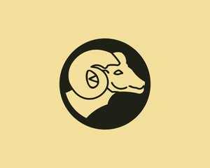 vector of a goat head.