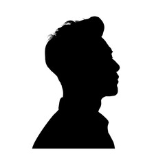 Silhouette of a handsome Asian man profile - vector illustration