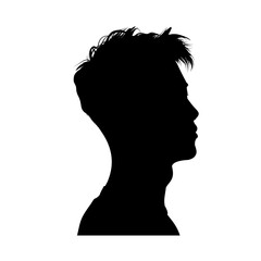 Silhouette of a handsome Asian man profile - vector illustration