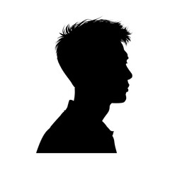 Silhouette of a handsome Asian man profile - vector illustration
