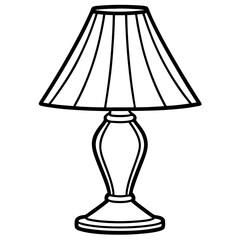 table lamp silhouette line art vector illustration