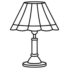 Obraz premium table lamp silhouette line art vector illustration