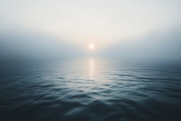 Obraz premium A landscape where the lines between land, sky, and water are indistinct, creating a surreal, dreamlike scene