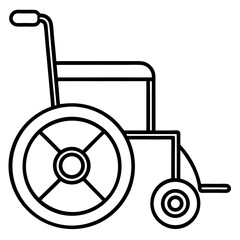 wheelchair icon silhouette line art vector illustration