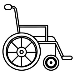 wheelchair icon silhouette line art vector illustration