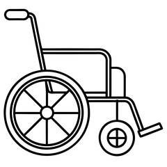wheelchair icon silhouette line art vector illustration
