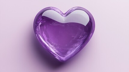 Delicate purple heart sign illustrated against a simple lavender background, suitable for gentle love expressions.