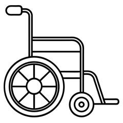 wheelchair icon silhouette line art vector illustration