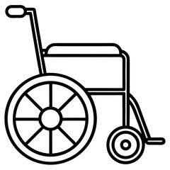 wheelchair icon silhouette line art vector illustration