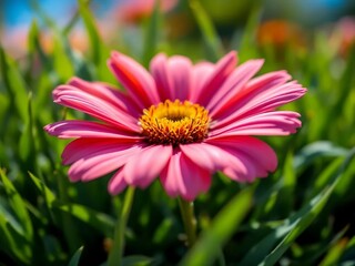 Obraz premium Pink Daisy Flower In The Garden Generation Ai