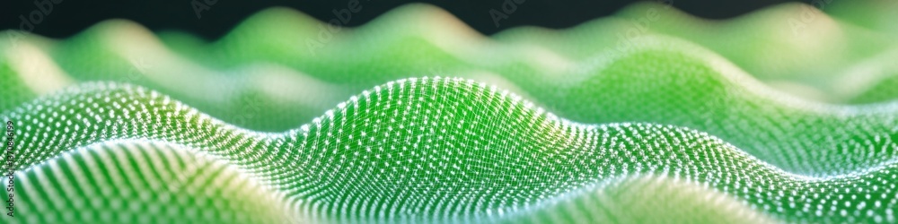 Fototapete quantum green tech visualization futuristic digital landscape of data waves, next-gen ai computation