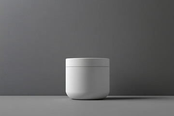 White cosmetic cream jar mockup product shot for beauty products skincare and personal care packaging design