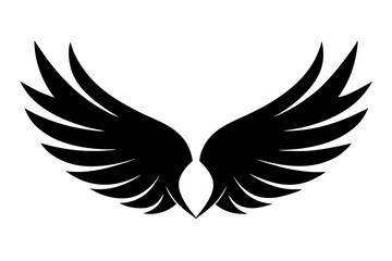 Fototapeta premium wings silhouette line art vector illustration