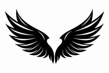 wings silhouette line art vector illustration