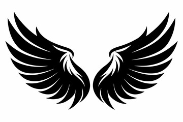 wings silhouette line art vector illustration