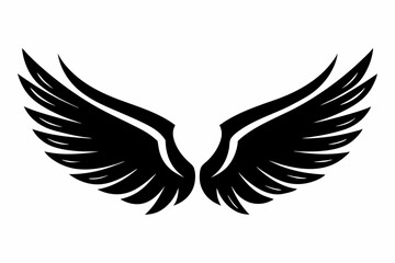 wings silhouette line art vector illustration