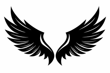wings silhouette line art vector illustration