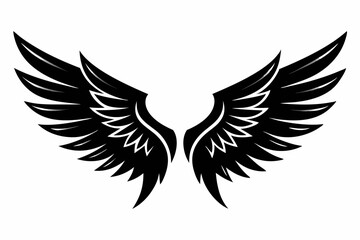 wings silhouette line art vector illustration
