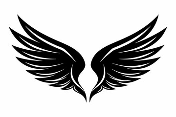 Obraz premium wings silhouette line art vector illustration