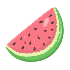 Slice Watermelon. Water Melon. Watermelon vector illustration. Isolated on a white background